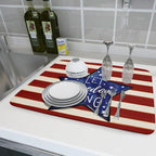 Patriotic Watercolor Stars Stripes Dish Drying Pad 18 x 24 Inch - Image 6