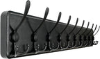 WEBI Coat Rack Wall Mount, 38 9/16" Long, 10 Tri Hooks by WEBI
