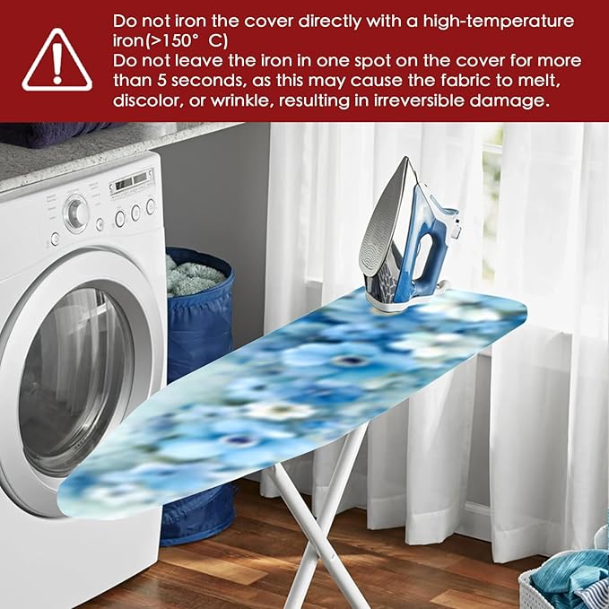 Nuxovilar Blue and White Flowers Oil Painting Ironing Board Cover, This Cover - Image 6
