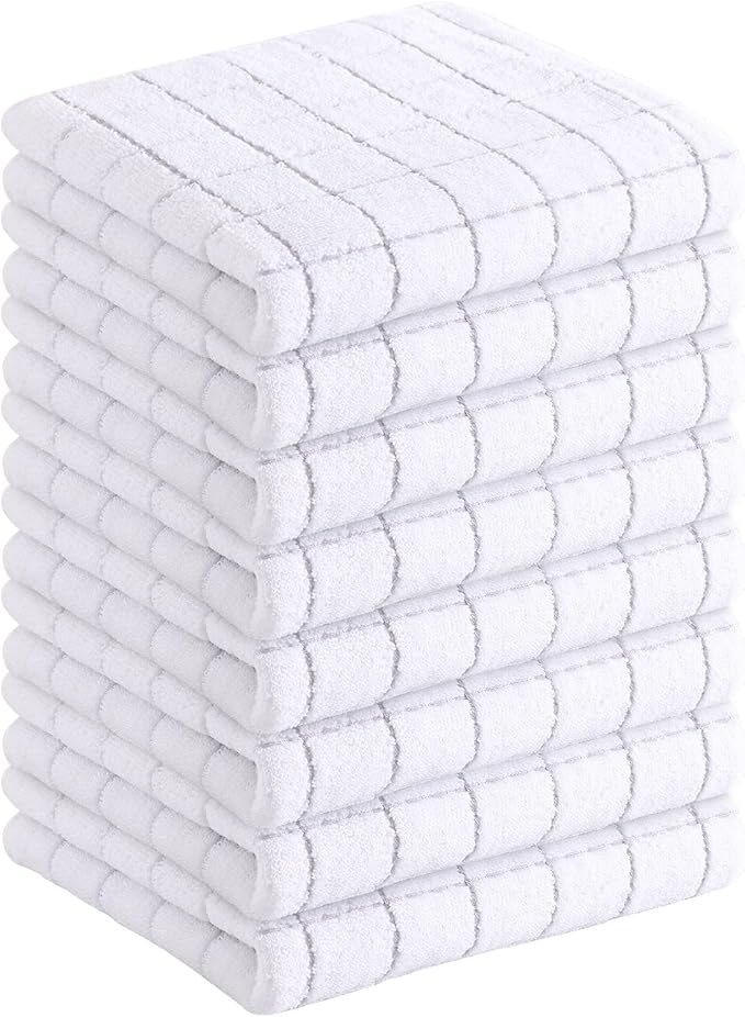 Homaxy 100% Cotton Terry Kitchen Towels, Checkered Designed, Soft and Super by Homaxy