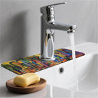 Kitchen Sink Splash Guard，Colored glass bottles Faucet Mat Sink Gadgets-Super - Image 2