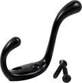 Rok Hardware Heavy Duty Dual Coat Hook, 10 Pack ROKCH101BLK by Rok