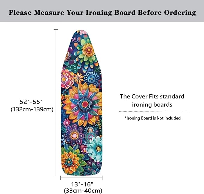 Boho Mandala Flower Printed Ironing Board Cover, 15x54 Inch Ironing Board Cover - Image 5