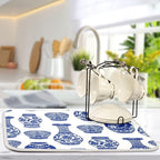 Chinese Blue Vases Dish Drying Mat Super Absorbent Drying Mat Large Coffee Mat - Image 5