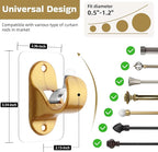 ANDGOO 6 Pack Curtain Rod Brackets No Drilling, Heavy Duty No Screw Stick on - Image 2