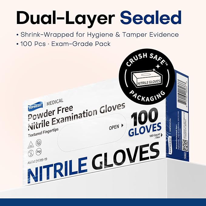 Medical Soft Max™ Black Nitrile Disposable Gloves, Latex-Free & Powder-Free - Image 5