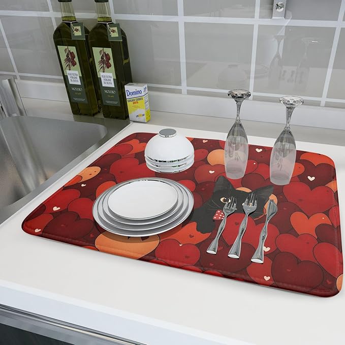 Valentine's Day Dish Drying Mat 18 x 24 Inch - Image 6