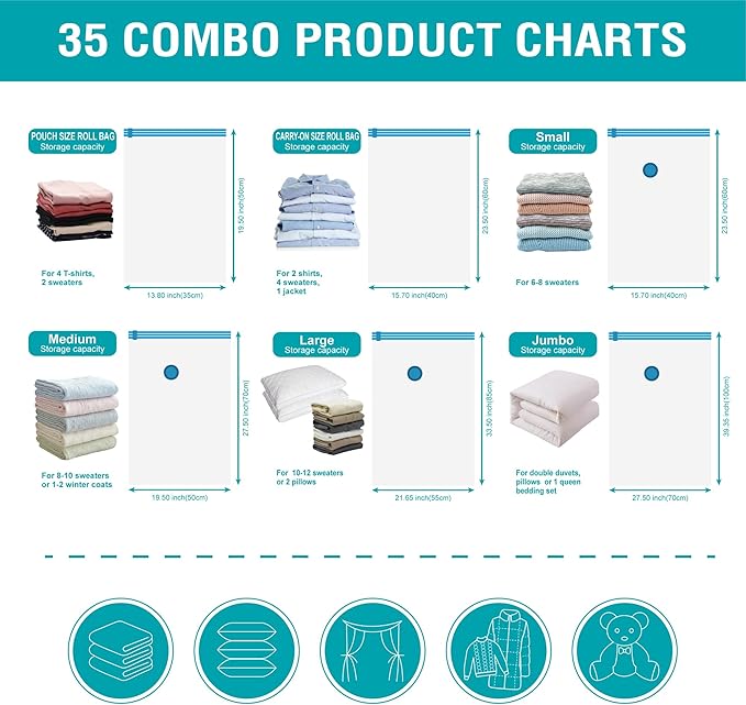 Cozy Essential Vacuum Storage Bags, Compression Space Saver Bags - Image 5