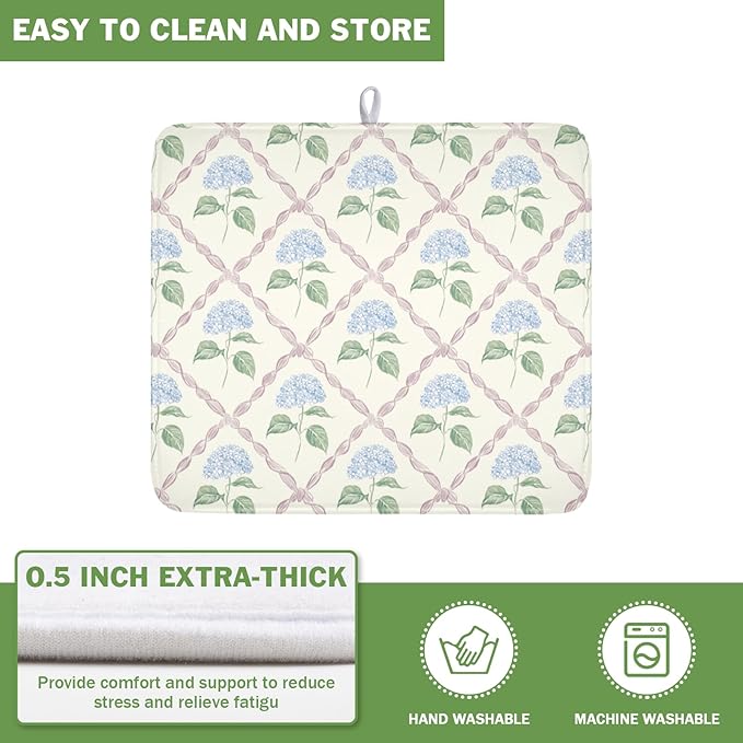 Hydrangea Floral Dish Drying Mat - Image 5
