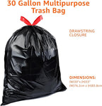 Amazon Basics 30 Gallon Multipurpose Drawstring Trash Bags, 20% Post Consumer - Image 3
