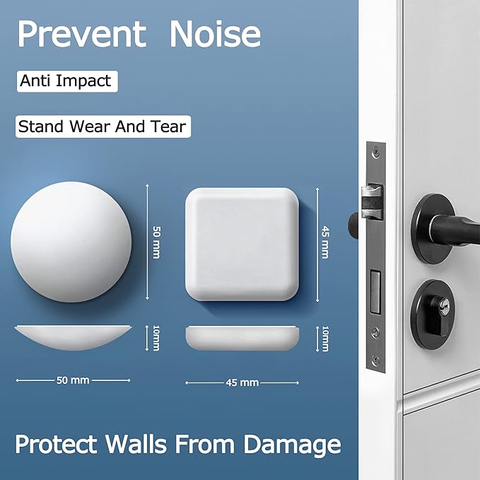 XoYoZo Door Stoppers Wall Protector Buffer Guard Doorknob Door Handle Bumper - Image 2