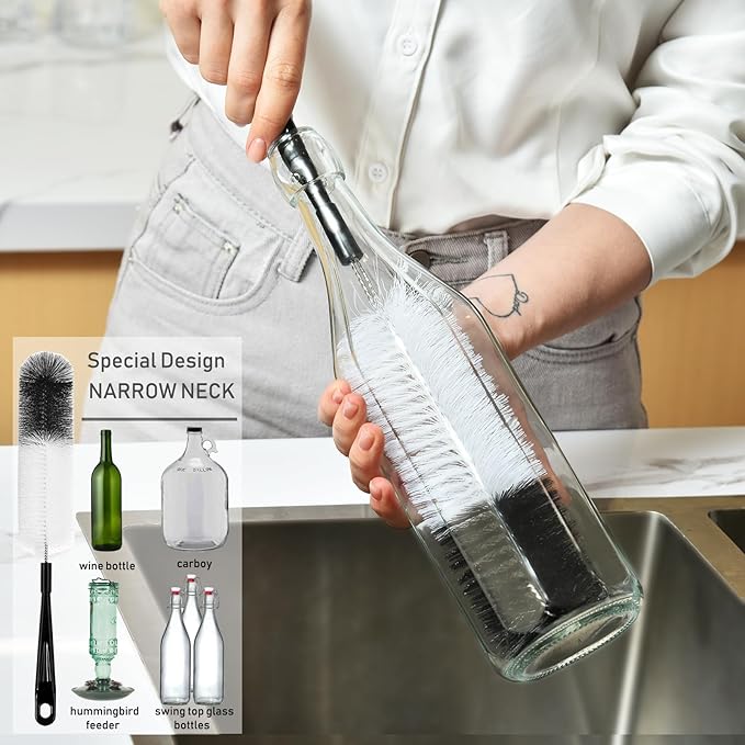 ALINK 8 Pack Black Bottle Brush Cleaning Set - Image 3