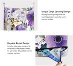 Purple and White Silver Lotus Flowers and Berries Hanging Laundry Hamper Door - Image 4