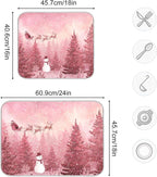 Christmas Forest with Snow Falling Santa Dish Drying Mat - Image 3