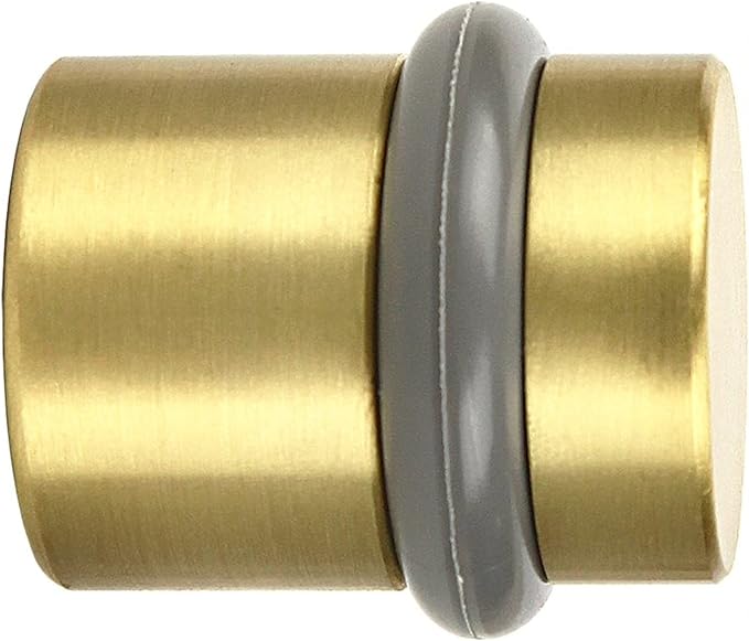 Design House Modern Cylindrical Door Stop – Satin Brass Floor Rubber Bumper - Image 4