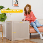 37 Gallon Outdoor Deck Box, Lockable Waterproof Outdoor Storage Boxes For Garden Tools,Indoor Cushions,Accessories Outside Storage Resin Weatherproof Container(Grey) - Image 5