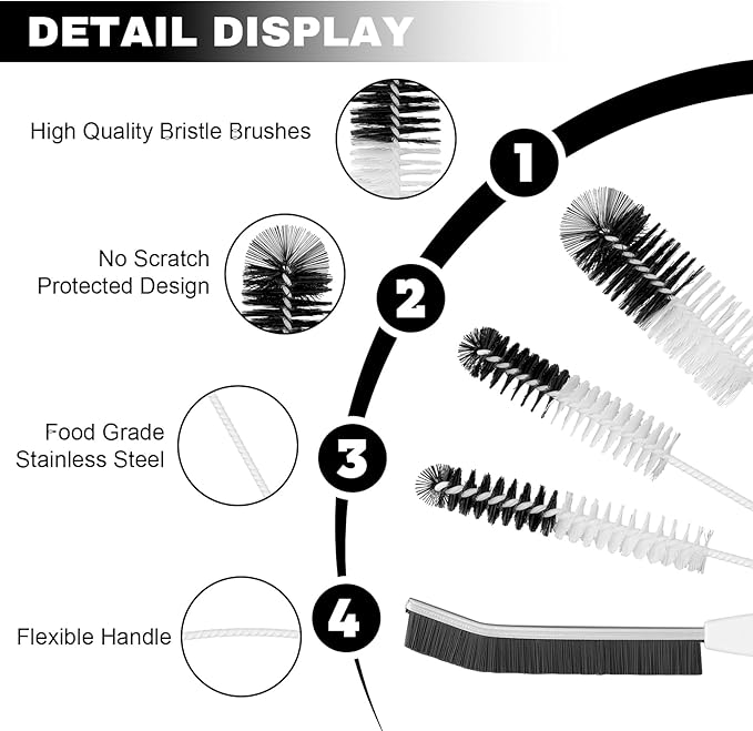 4 Pack Bottle Cleaning Brush Set - Image 3