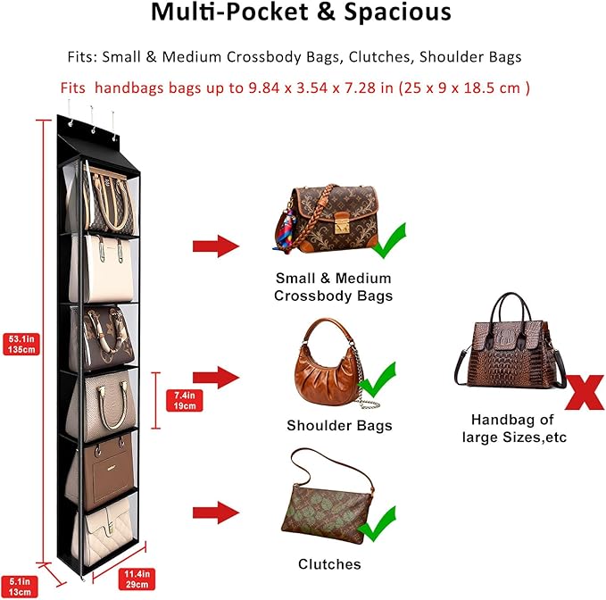 Lirex Over The Door Purse Organizer & Purse Shelf - Image 2