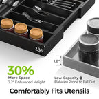 Bamboo Kitchen Drawer Organizer, Expandable Silverware Organizer - Image 3