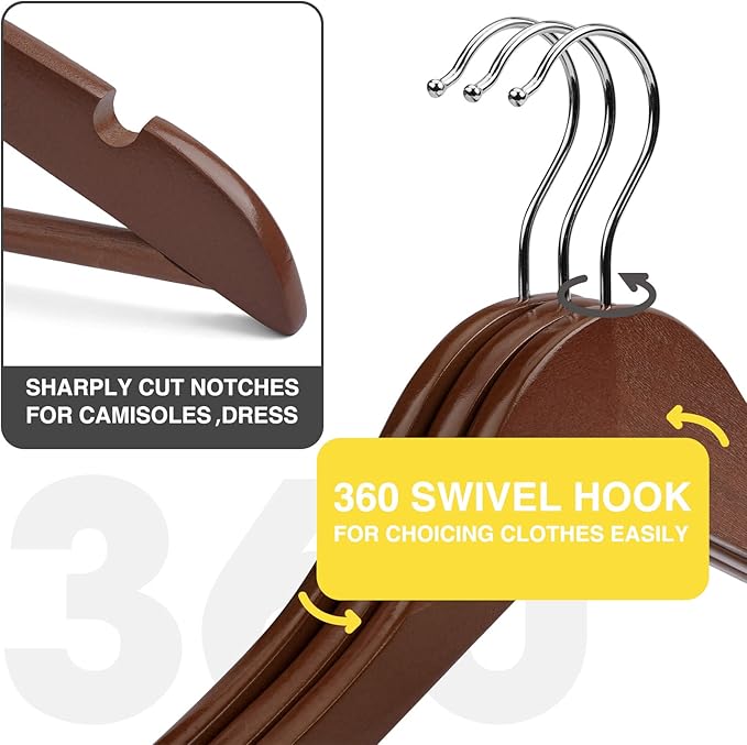 Wooden Hangers - 20 Pack - Clothes Hanger - Image 2