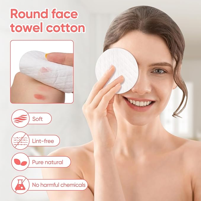 Extra Large Cotton Rounds, Diameter 3.14", 100% Pure Cotton Pads, Soft and - Image 5