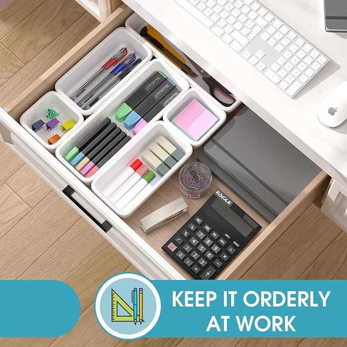 6 PCS Drawer Organizer Set, 3 Size Makeup Drawer Divider Organizer - Image 4
