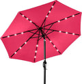 Best Choice Products 10ft Solar Polyester LED Lighted Patio Umbrella w/Tilt Adjustment and UV-Resistant Fabric by BestChoiceProducts