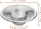 4pcs Heavy Duty Stainless Steel Kitchen Sink Strainer, 2.75" Top / 1" Mesh - Image 2