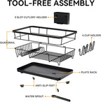 TOOLF Large Dish Drying Rack for Kitchen Counter, Kitchen Dish Racks - Image 7