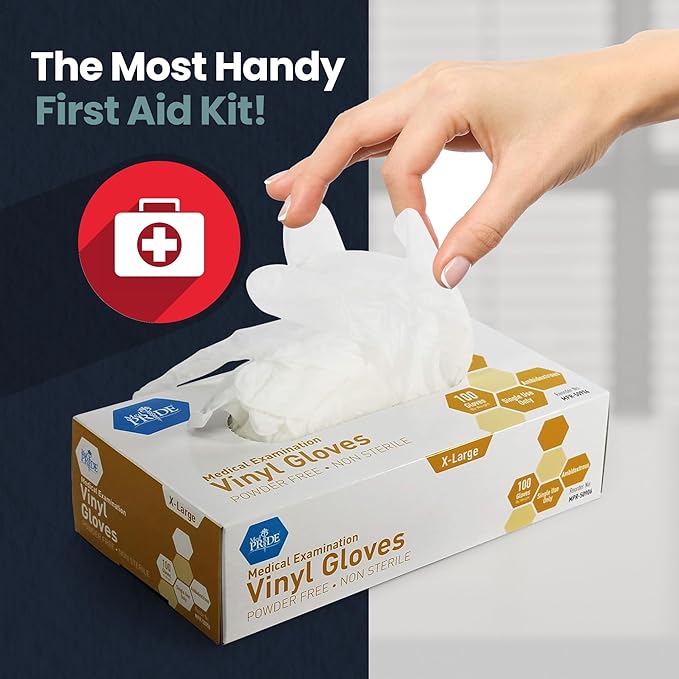 MED PRIDE Medical Vinyl Examination Gloves Latex & Rubber Free, Ultra-Strong - Image 5
