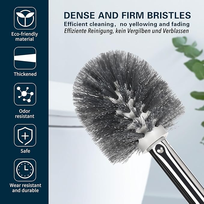 Toilet Bowl Brush and Holder 2 Pack Long Handle Toilet Brush - Image 6