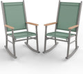 Shintenchi 2 Pcs Outdoor Rocking Chairs Set,Upgraded High Back Patio Rocking Chairs Set,Breathable Textilene Fabric Rocking Chair for Porch,Patio,Garden,Balcony(Green) by Shintenchi