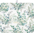 Spring Sage Green Leaves Dish Drying Mat by Kawani