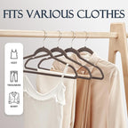 HOUSE DAY Taupe Velvet Hangers 60 Pack, Non Slip Clothes Felt Hanger Heavy Duty - Image 3