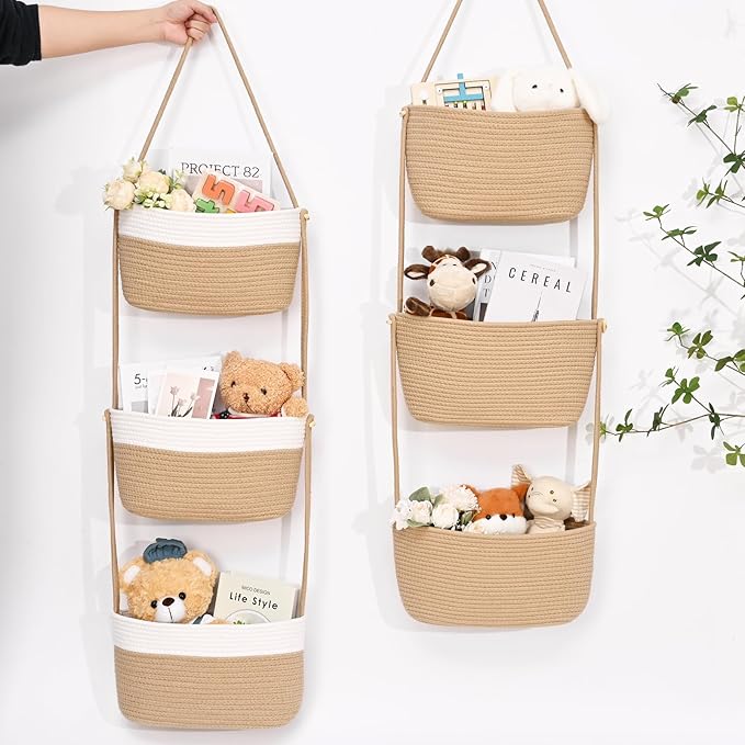 Hanging Basket, 3-Tier Wall Baskets, Over the Door Organizer - Image 7