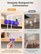 6 Pack Magnetic Cable Clips, Laitver Cord Organizer Holder Strong Adhesive Desk - Image 3