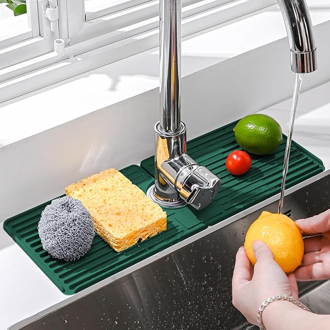 Faucet Mat for Kitchen Sink, Silicone Faucet Handle Drip Catcher Tray, Drying - Image 8