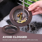 Mudder 3 Pcs Kitchen Sink Drain Strainer and Stopper Stainless Steel Garbage - Image 5