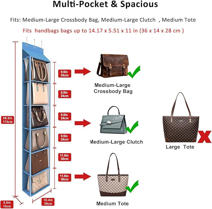 Lirex Over The Door Purse Organizer & Purse Shelf - Image 2