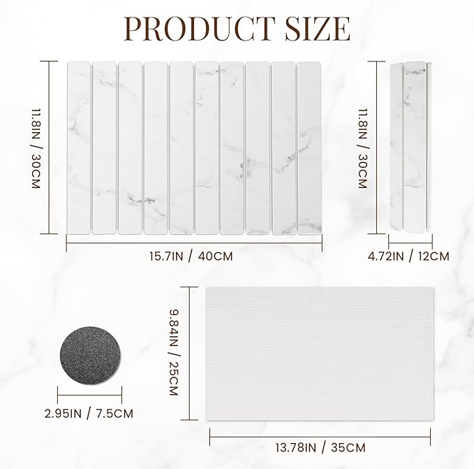 Large Stone Dish Drying Mats for Kitchen Counter 16"×12" Foldable Quick Dry - Image 6