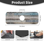 Vintage Rustic Farmhouse Blue Wood Kitchen Sink Splash Guard Faucet Mat 1 Pcs - Image 2