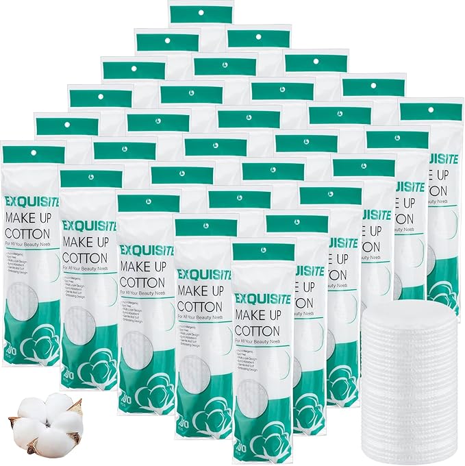 Maxcheck 3000 Pcs Cotton Rounds Bulk Exfoliating Rounds by Maxcheck