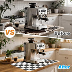 Checkered Dish Drying Mat for Kitchen Counter, Absorbent Non-Slip Coffee Mat - Image 8