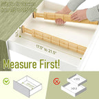Whitmor Adjustable Bamboo Drawer Dividers, Expandable 17"-22" Drawer Organizer - Image 4
