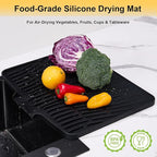 Silicone Dish Drying Mat for Kitchen Counter, Non-Slip Dish Drying Pad - Image 4