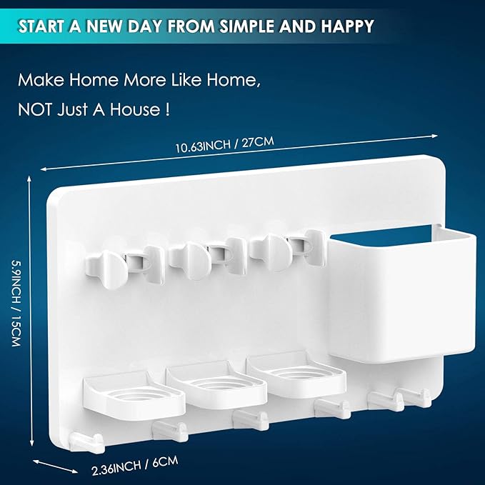 simpletome Adhesive Electric Toothbrush Holder Wall Mounted Razor Hanger - Image 8