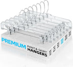 HOUSE DAY Clear Pants Hangers 100 Pack, Non-Slip Plastic Skirt Hanger by HOUSEDAY