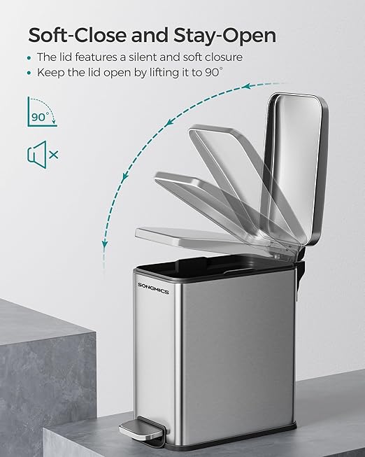 SONGMICS Bathroom Trash Can, 2.6 Gallon Small Trash Bin - Image 5