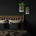AuldHome Design Wall Hanging Baskets; Woven WIcker Rustic Farmhouse Two-Tone - Image 9