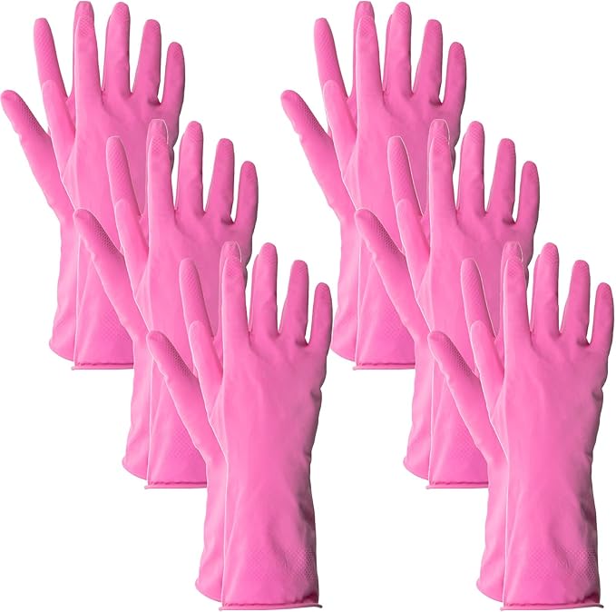 ForPro Natural Rubber Gloves, 6 Pairs Reusable Multi-Purpose Household Cleaning by ForProProfessionalCollection